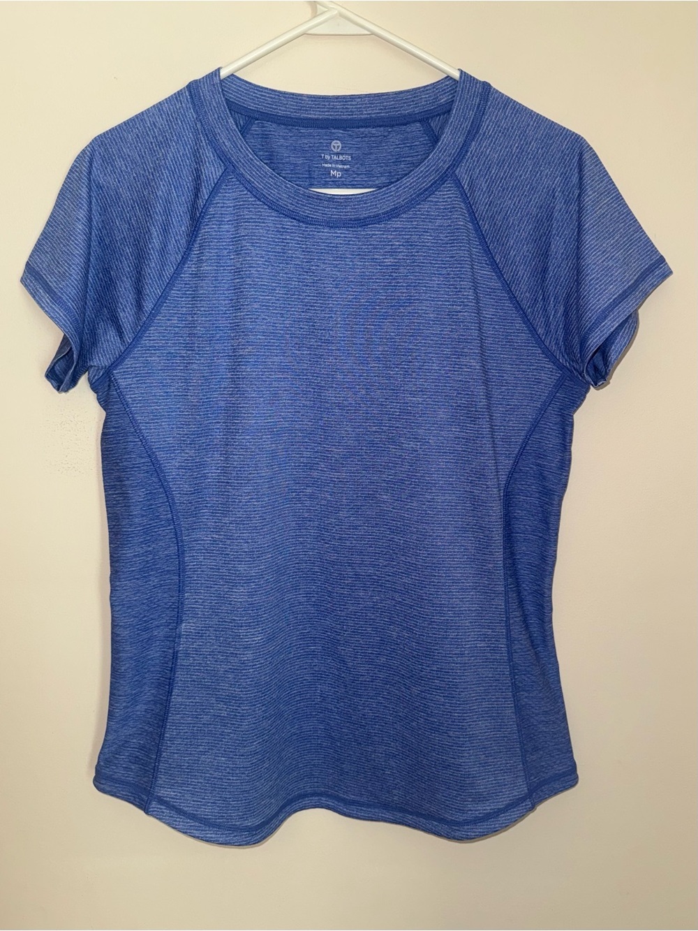 T by Talbots Active Tee Shirt Women’s Medium Petite MP Blue Short Sleeve Workout